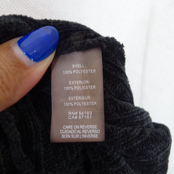 Calvin Klein Black Jacket Open Front Women Size L Plush Textured Long Sleeve - Picture 5 of 10